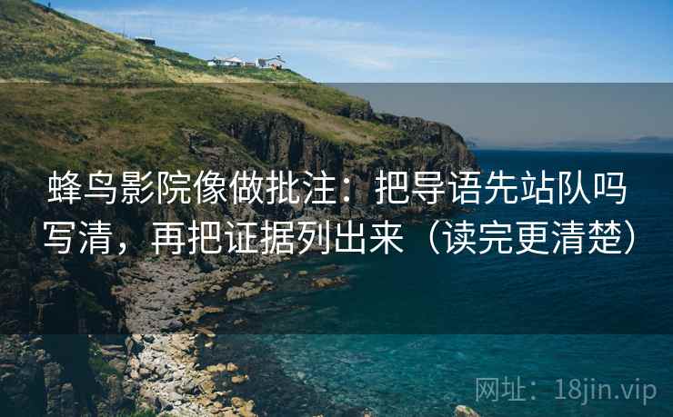 蜂鸟影院像做批注：把导语先站队吗写清，再把证据列出来（读完更清楚）
